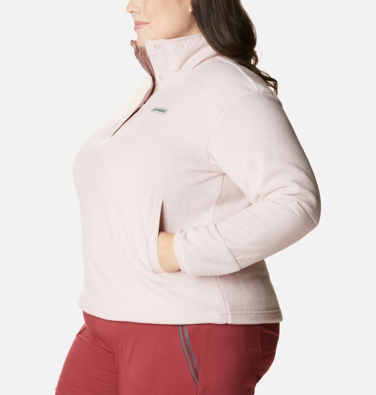 Women's Columbia Benton Springs Crop Sweatshirts Pink | Plus Size CA-Y43L1
